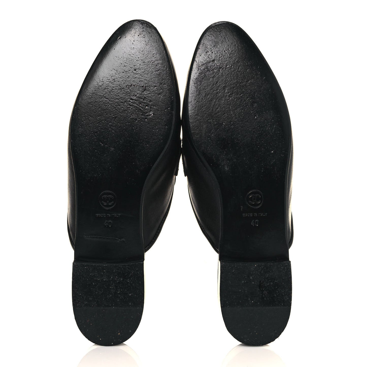 Lambskin Chain CC Mules 40 Black