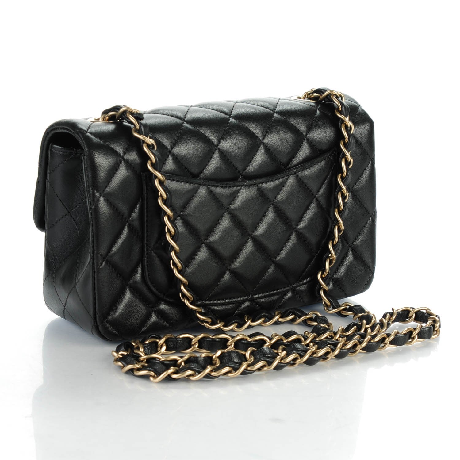 Chanel Lambskin Quilted Mini Rectangular Flap Black 3 of 8