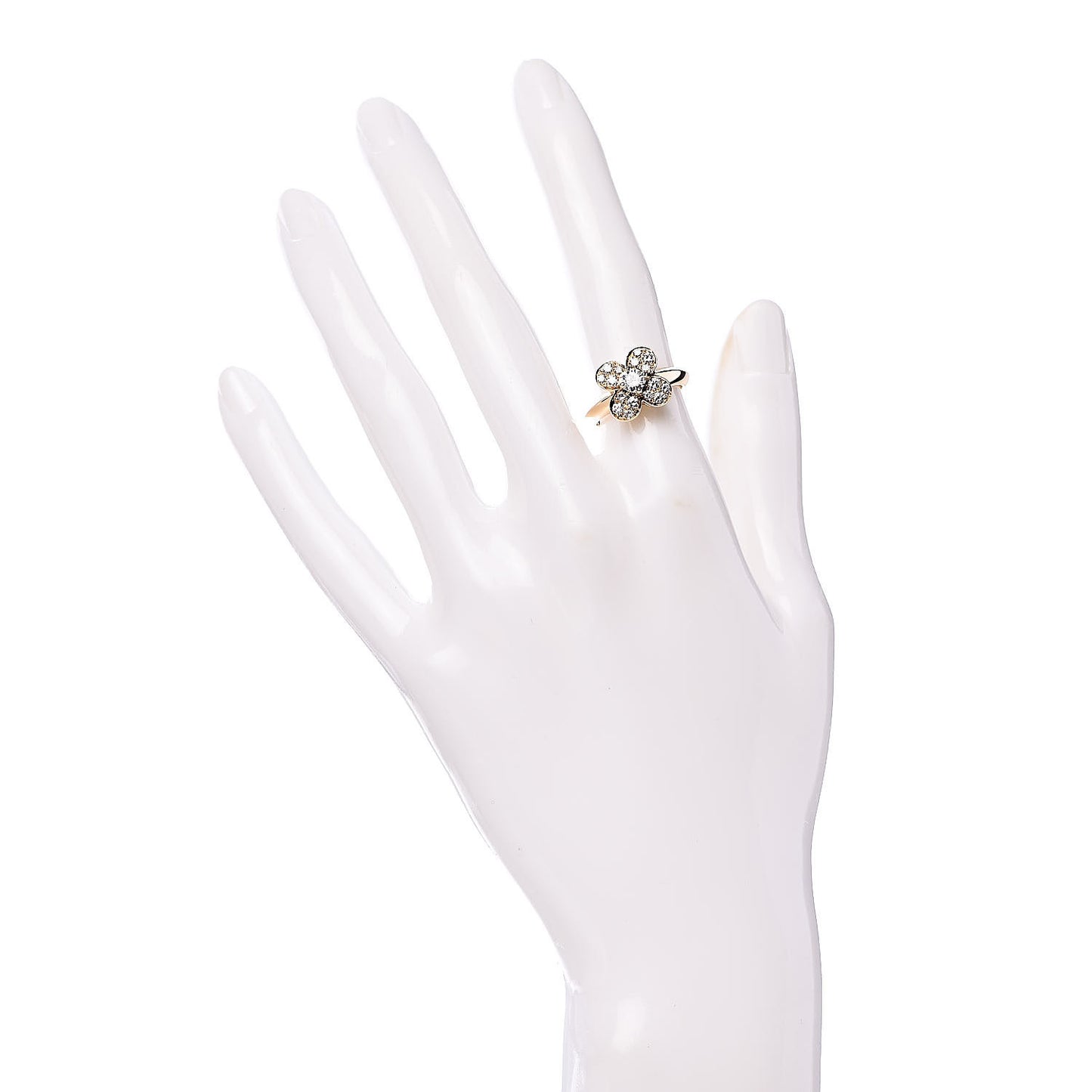 18K Yellow Gold Diamond Trefle Ring 50 5.25