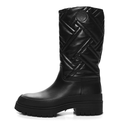 Hermes Suede Goatskin Quilted Fuji Boots 40 Black 1 of 7