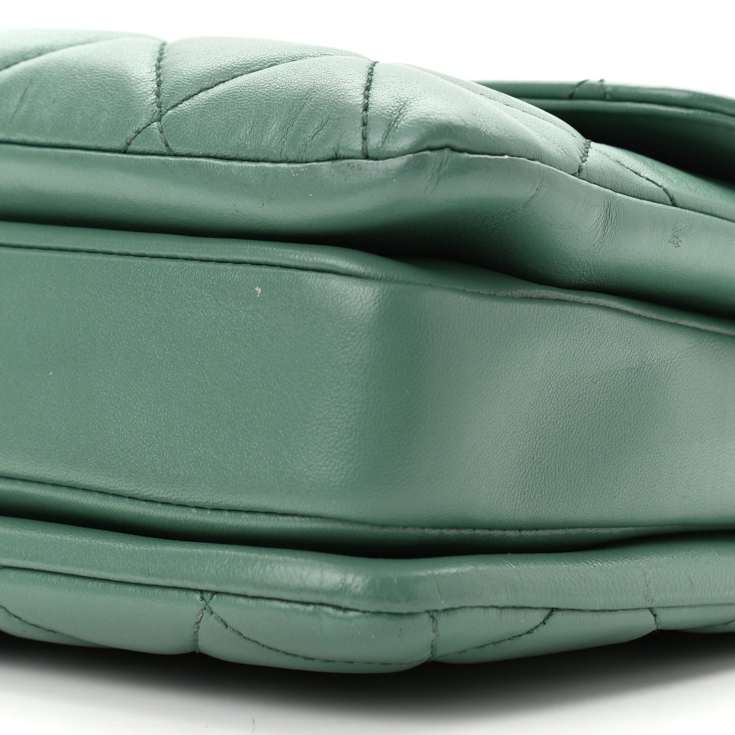 Lambskin Quilted Small Trendy CC Flap Dual Handle Bag Light Green