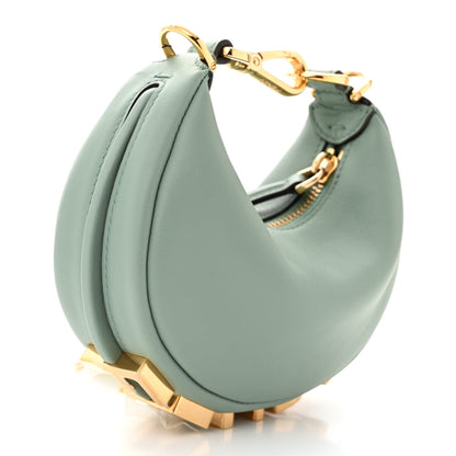 Fendi Vitello Grace New Matte Nano Fendigraphy Hobo Charm Menta 3 of 10