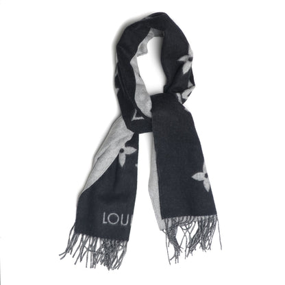 Louis Vuitton Cashmere Monogram Reykjavik Scarf Black 1 of 5