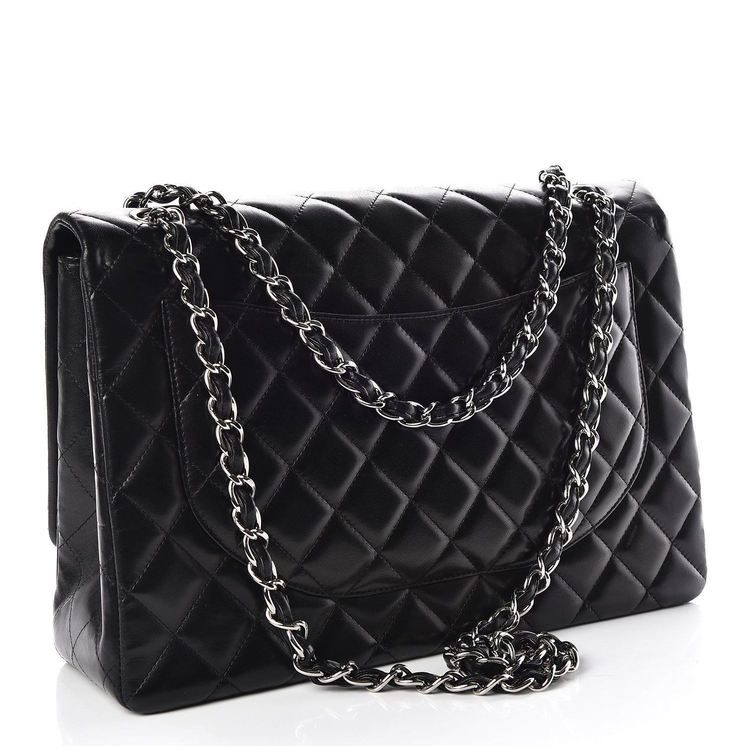 Chanel Lambskin Quilted Maxi Single Flap Black 3 of 10