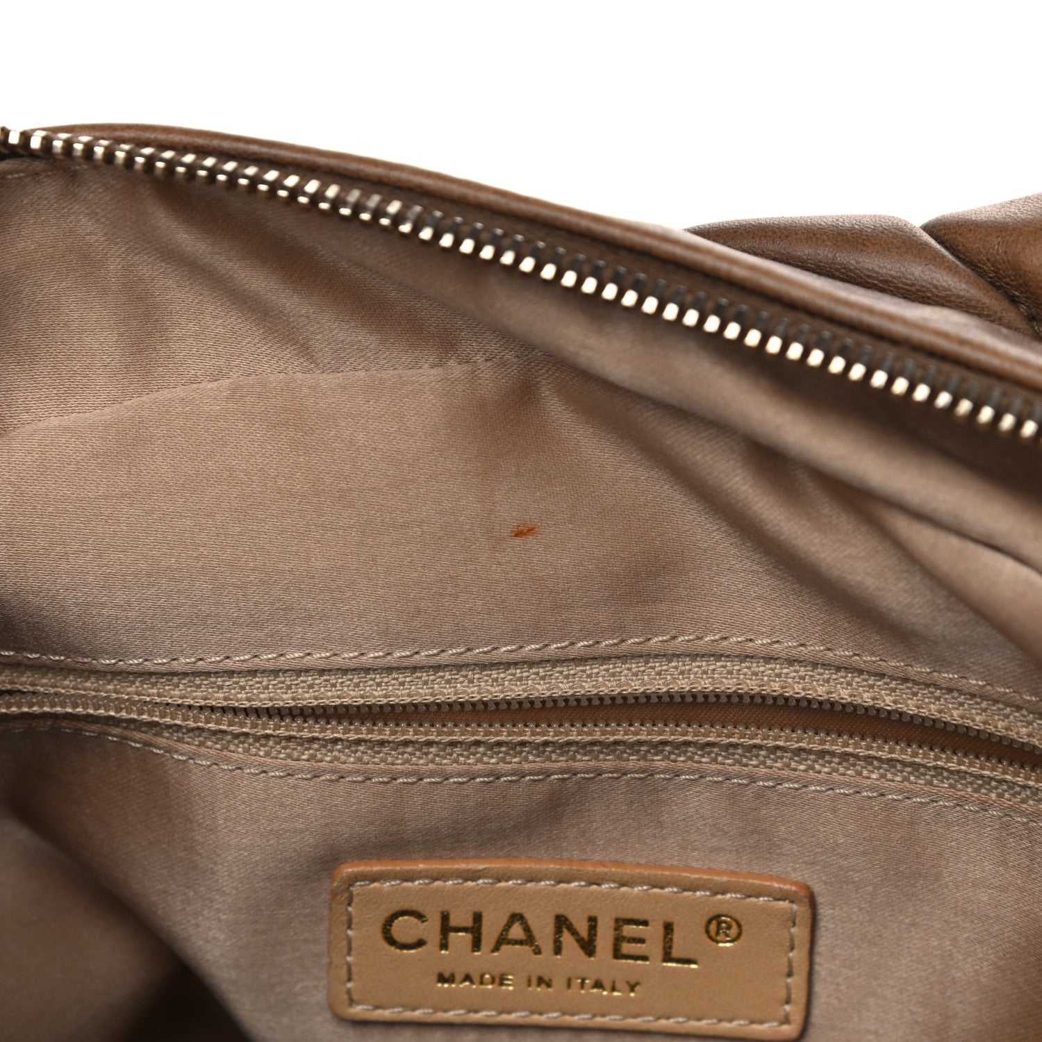 Chanel Calfskin Bubble Quilt Bowler Brown 13 of 28
