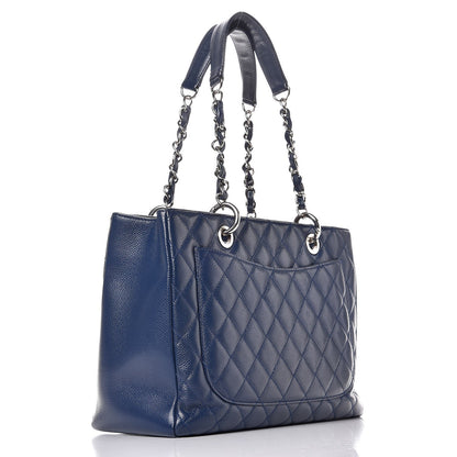 Chanel Caviar Quilted Grand Shopping Tote GST Dark Blue 3 of 7
