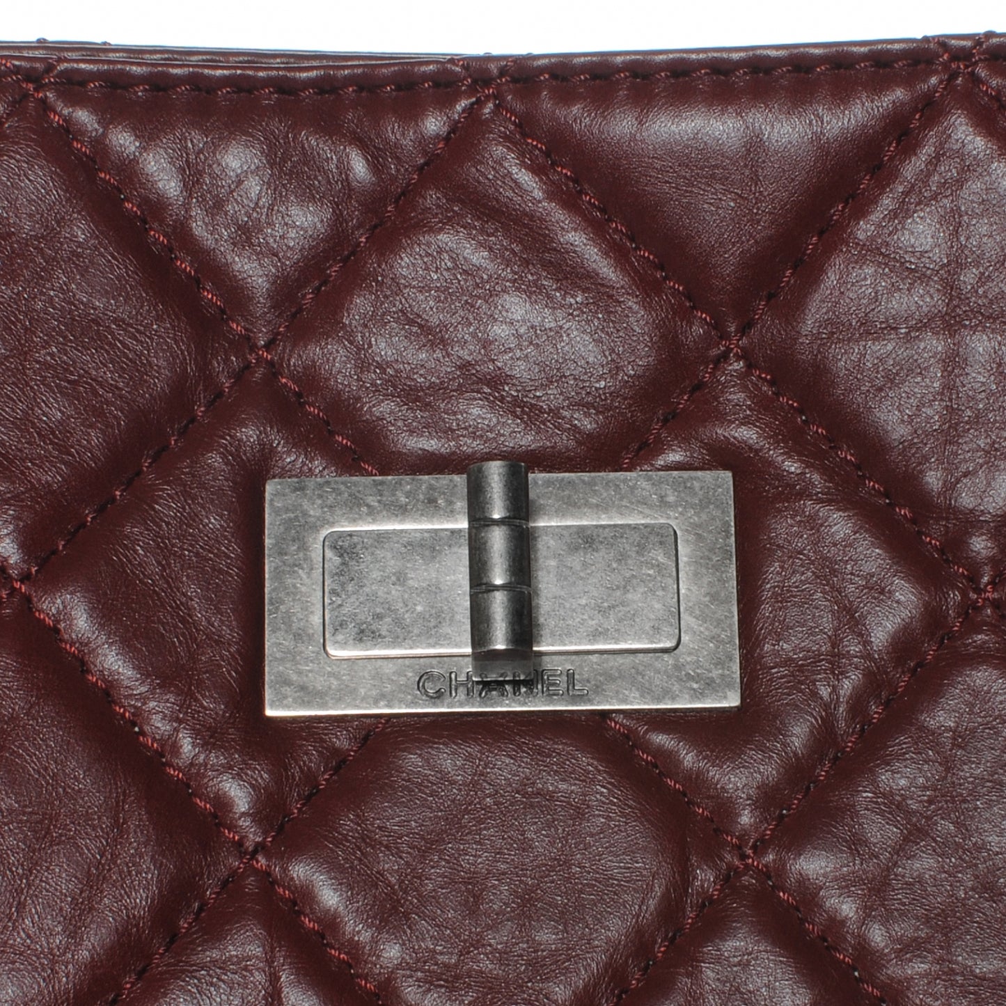 Aged Calfskin Reissue 2.55 Tote Bordeaux