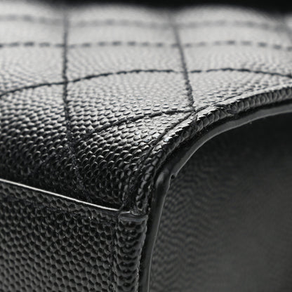Saint Laurent Grain De Poudre Textured Mixed Matelasse Triquilt Medium Monogram Satchel Black 12 of 12