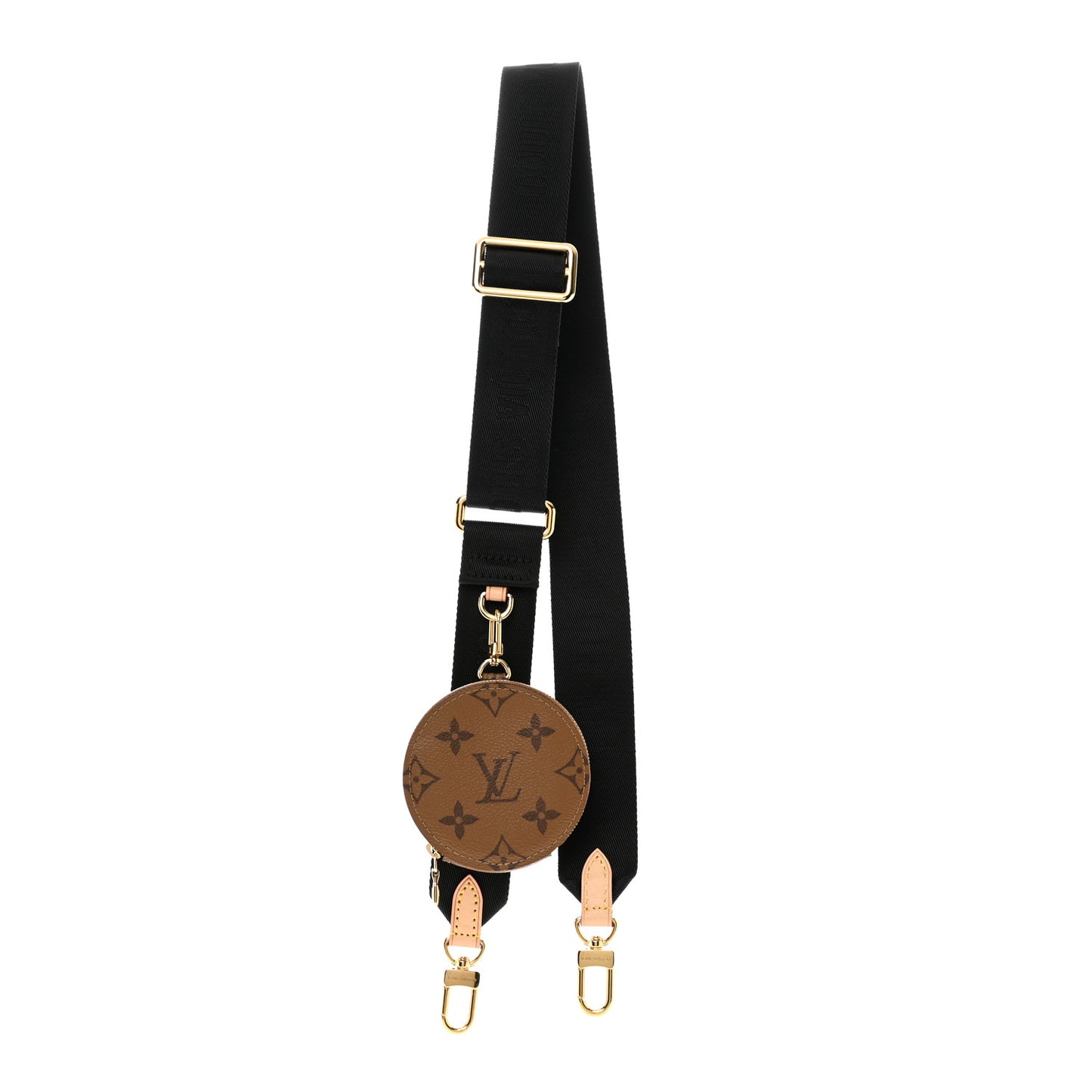 Reverse Monogram Multi Pochette Accessories Bandouliere Shoulder Strap Black