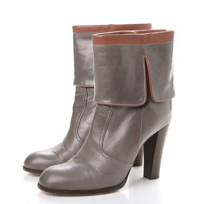 Chloe Sheepskin Fold Over Ankle Boots 39 Grey 3 of 12