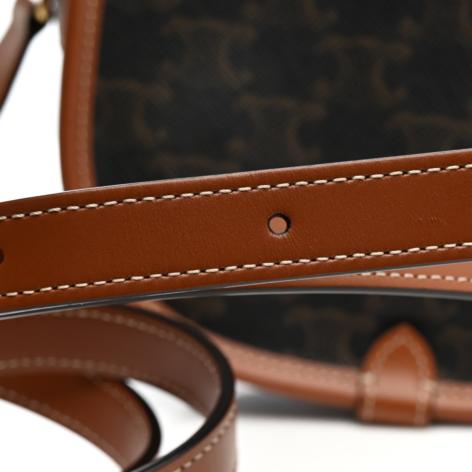 Celine Triomphe Canvas Medium Folco Bag Tan 14 of 15