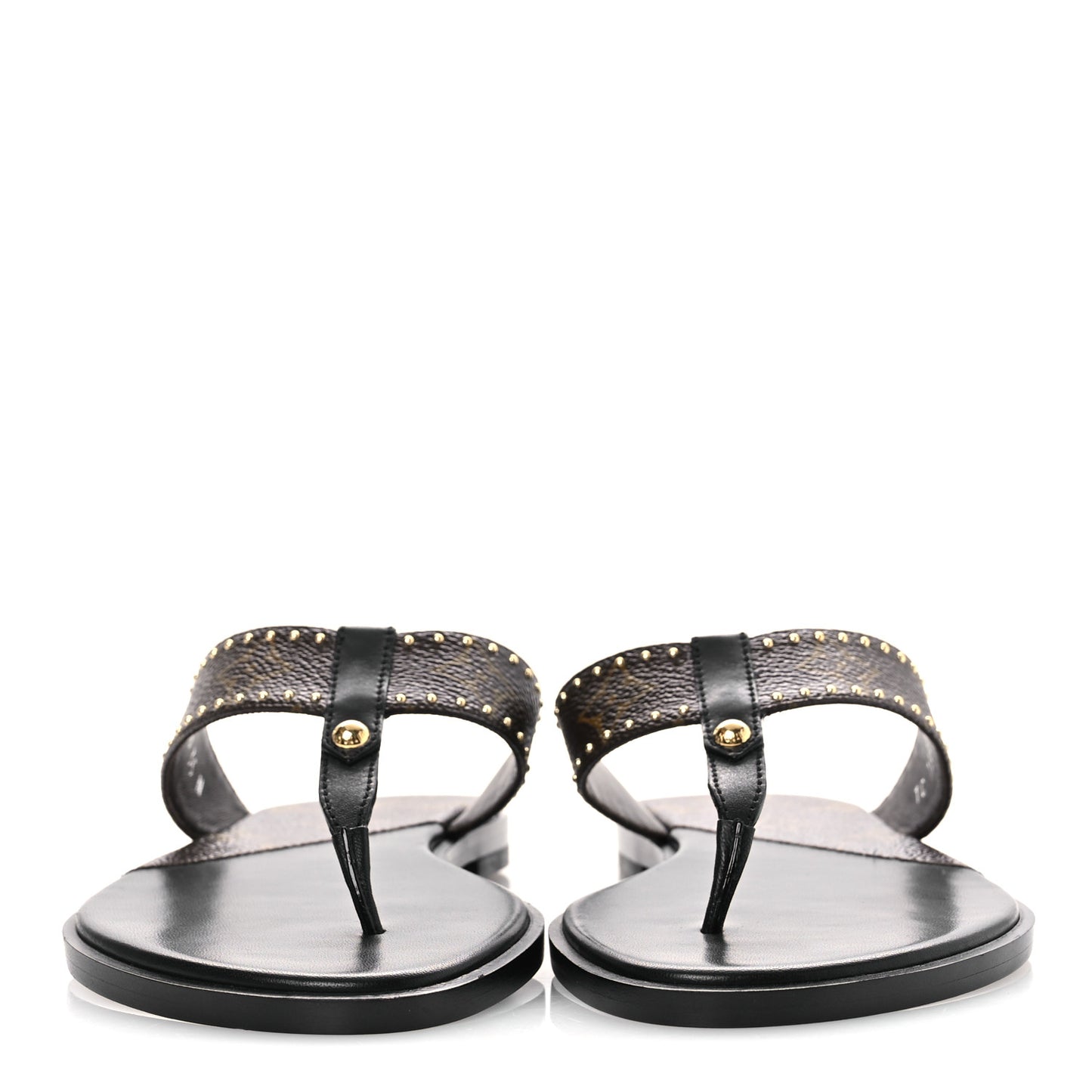 Monogram Sunny Flat Thong Sandals 35 Brown