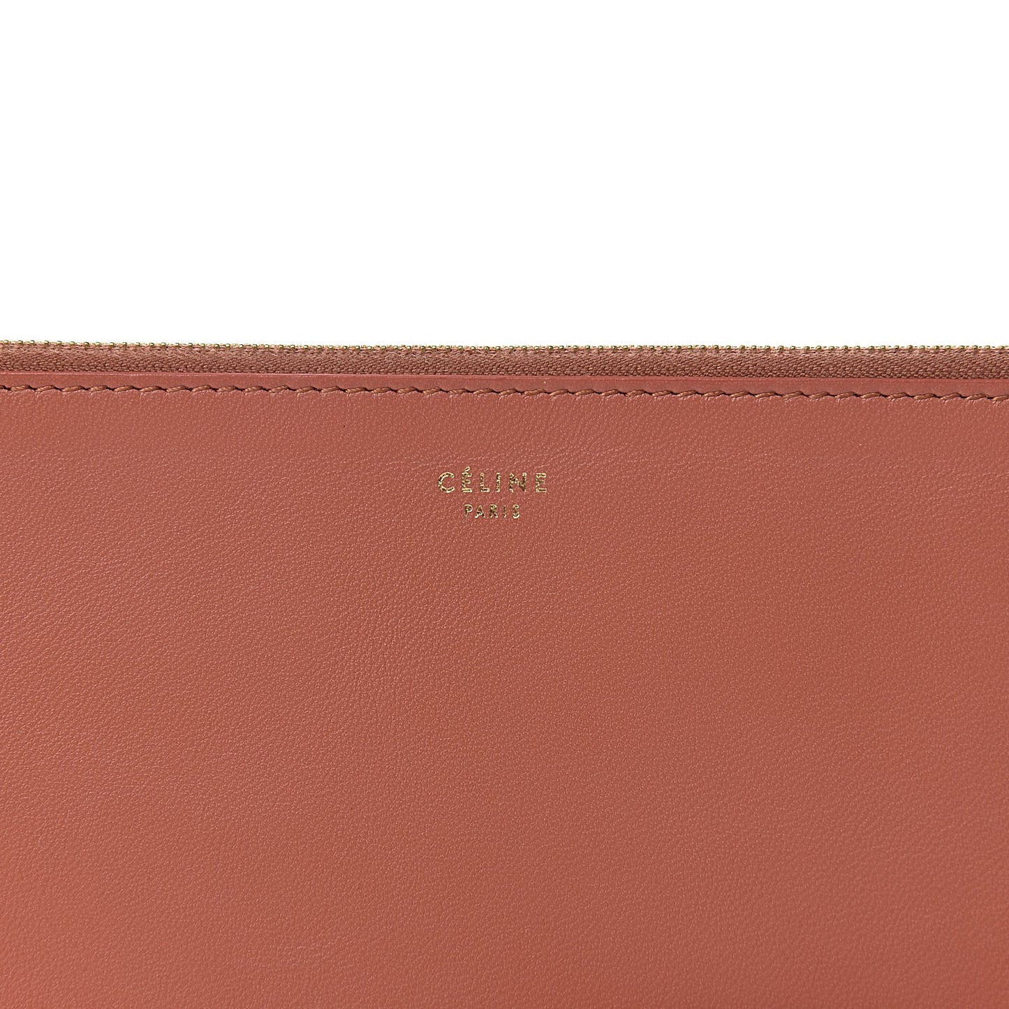 Lambskin Bi-Color Solo Clutch Pouch Terracotta
