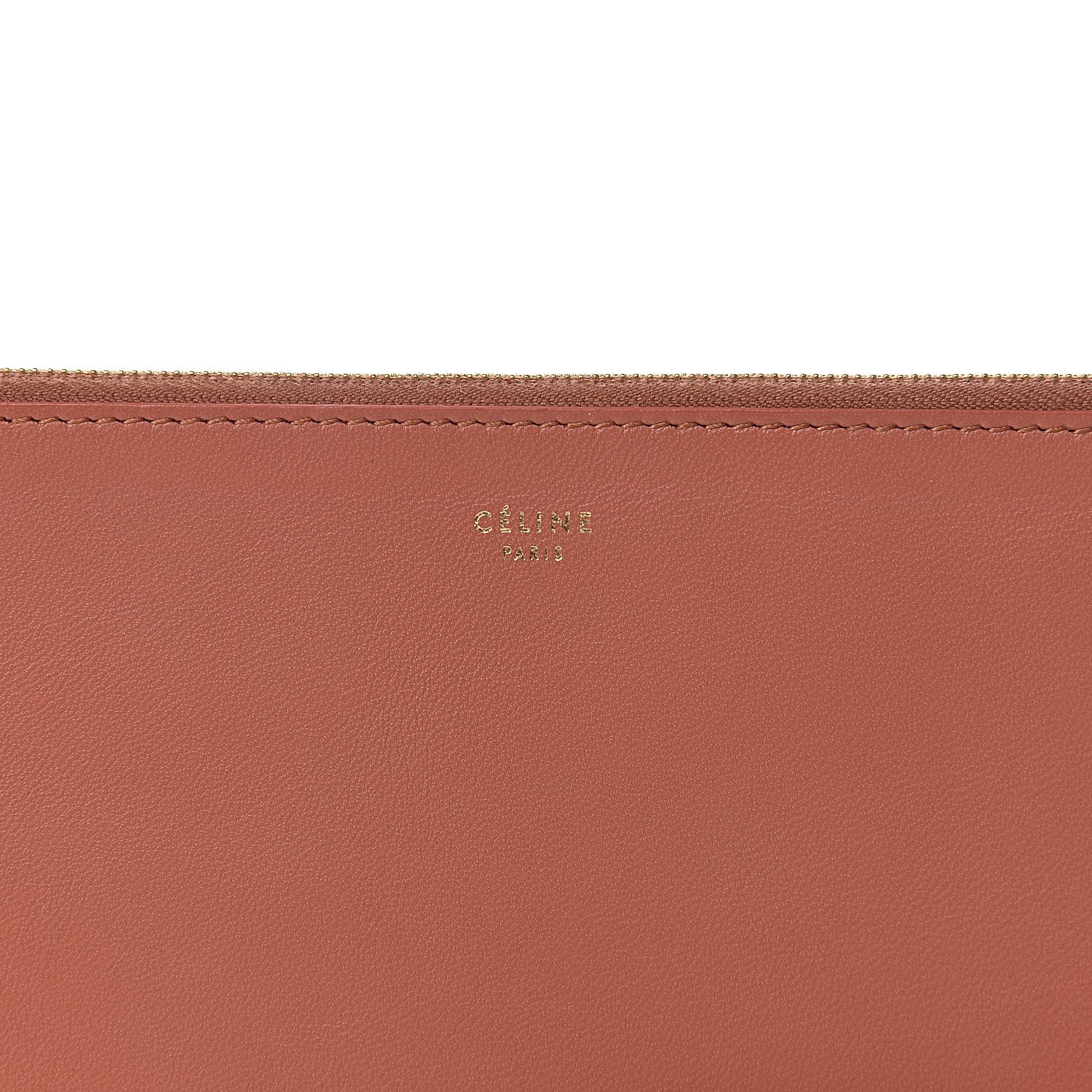 Celine Lambskin Bi-Color Solo Clutch Pouch Terracotta 7 of 12