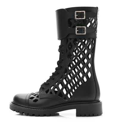 Christian Dior Matte Calfskin Womens D-Trap 30mm Tall Boots 36 Black 1 of 9