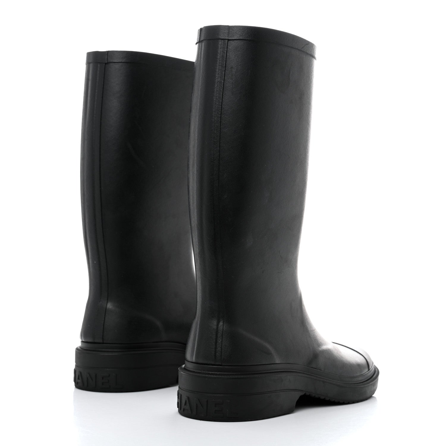 Chanel Caoutchouk CC High Boots 36 Black 4 of 9