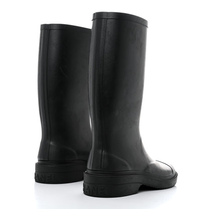 Chanel Caoutchouk CC High Boots 36 Black 4 of 9