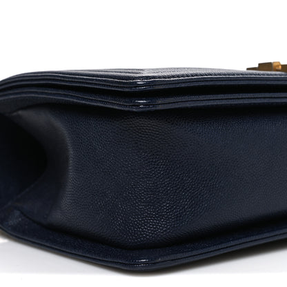 Chanel Caviar Quilted Medium Boy Flap Navy 9 of 10