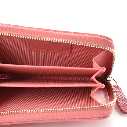 Chanel Caviar Quilted Zip Coin Purse Pink 5 of 9