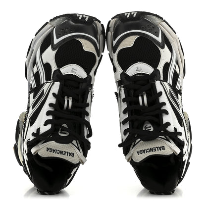 Balenciaga Mesh Rubber Bi-Color Mens Runner Sneakers 44 White Black 2 of 8