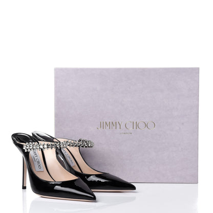Jimmy Choo Patent Crystal Bing 100 Pumps 39 Black 11 of 11