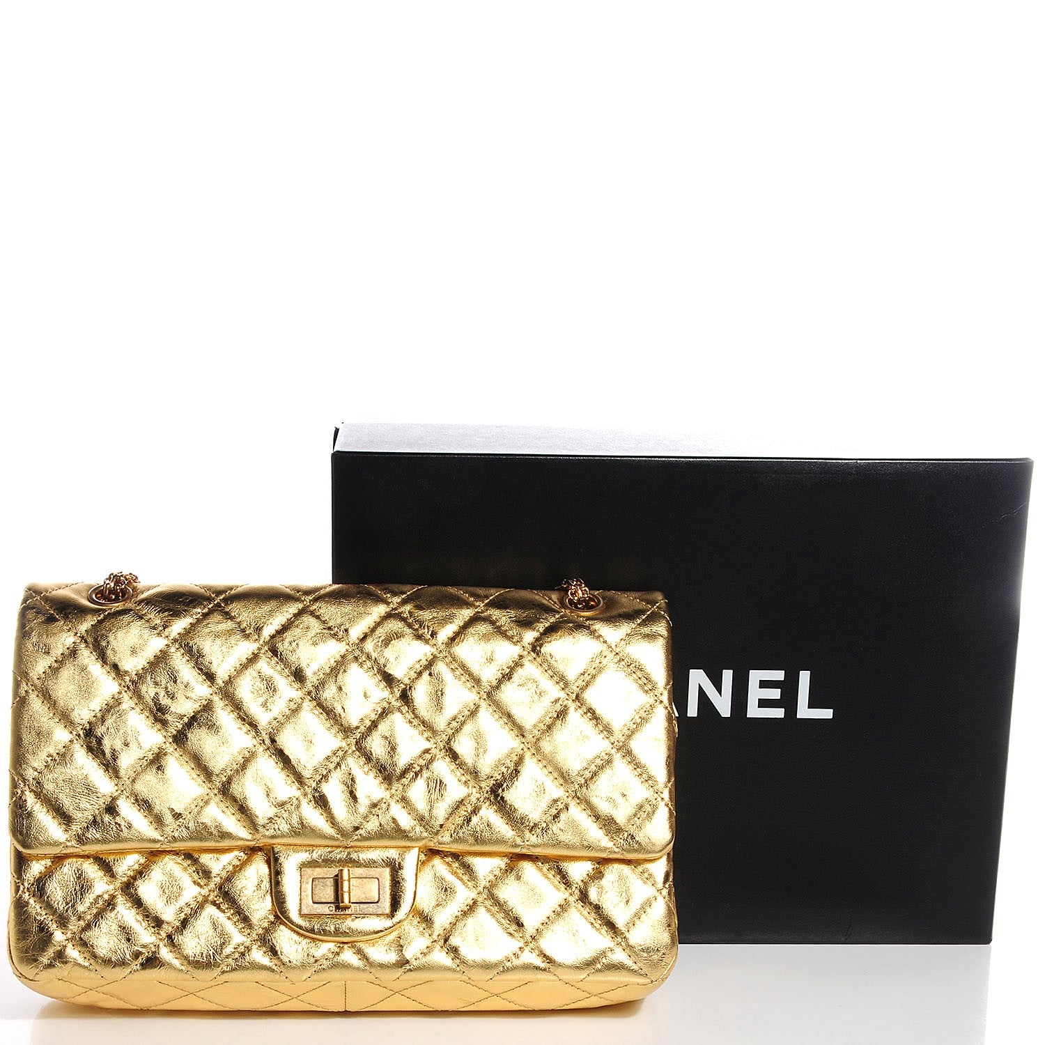 Chanel Metallic Calfskin 2.55 Reissue 227 Flap Gold 5 of 9