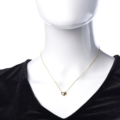 Tiffany 18K Yellow Gold Small Puff Heart Pendant Necklace 2 of 7