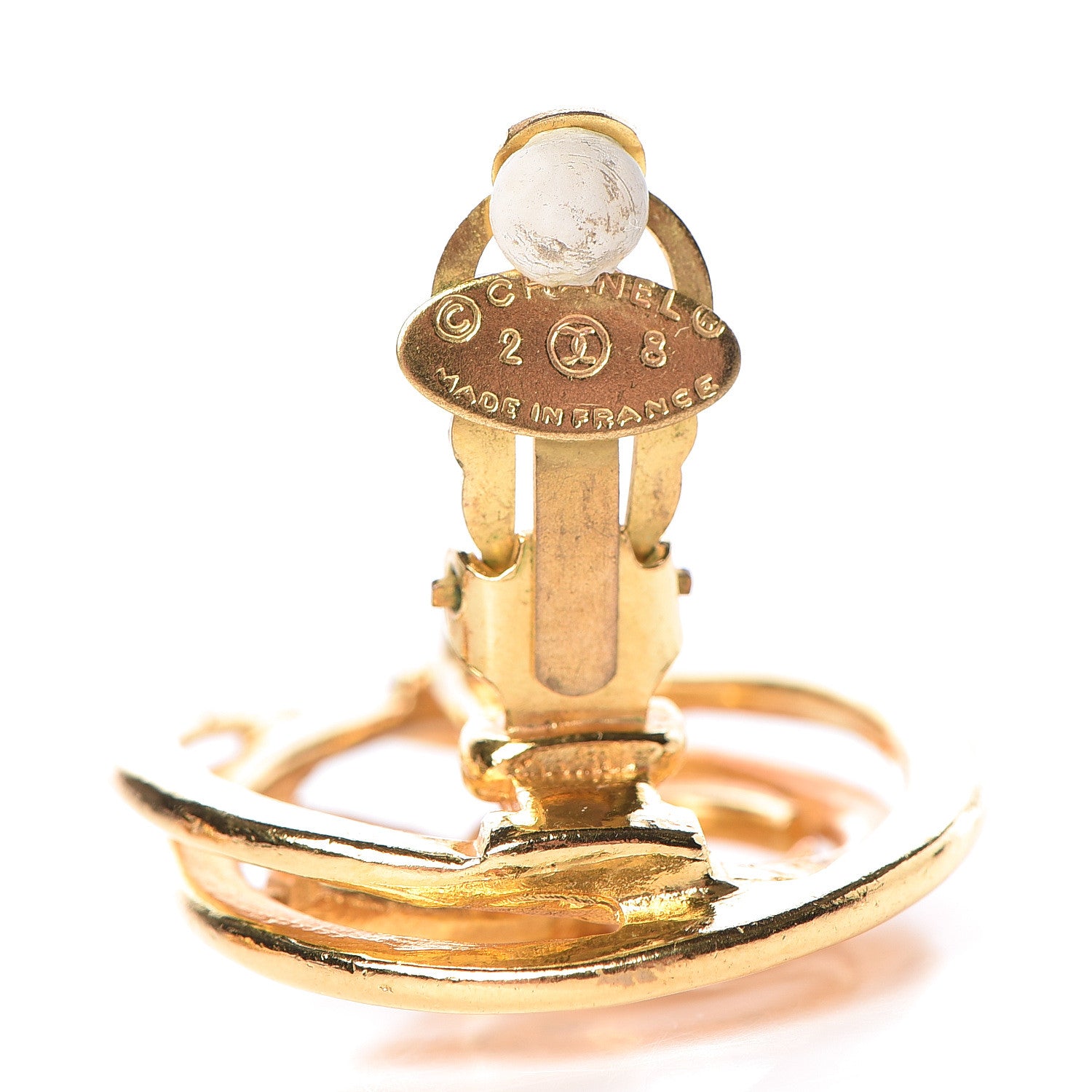 Chanel CC Clip On Earrings Gold 4 of 5