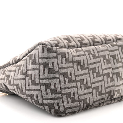 Fendi Chenille Vitello Seta Plexiglass FF Fendi O'Lock Zipper Anthracite Asfalto 9 of 10