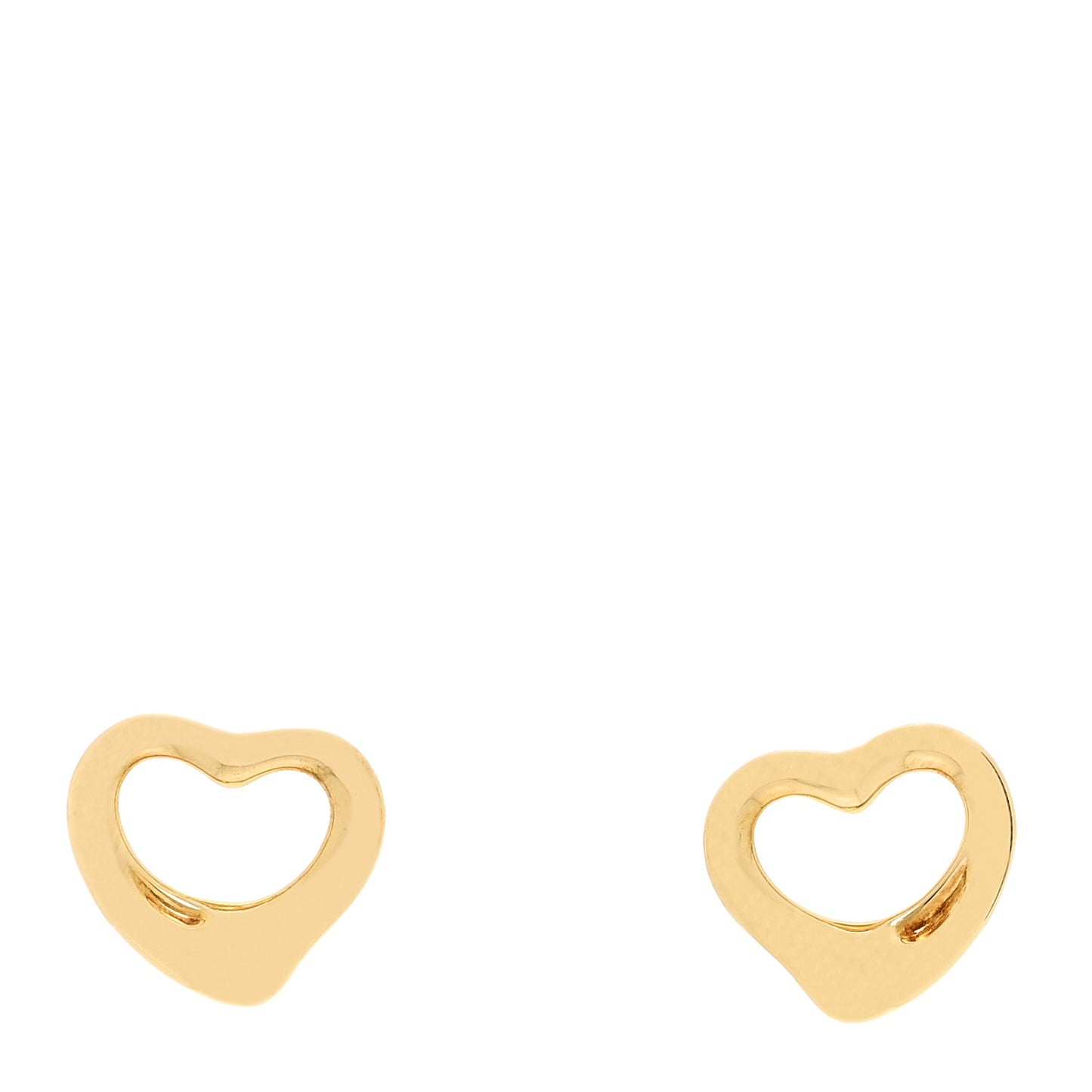 18K Yellow Gold 11mm Elsa Peretti Open Heart Earrings