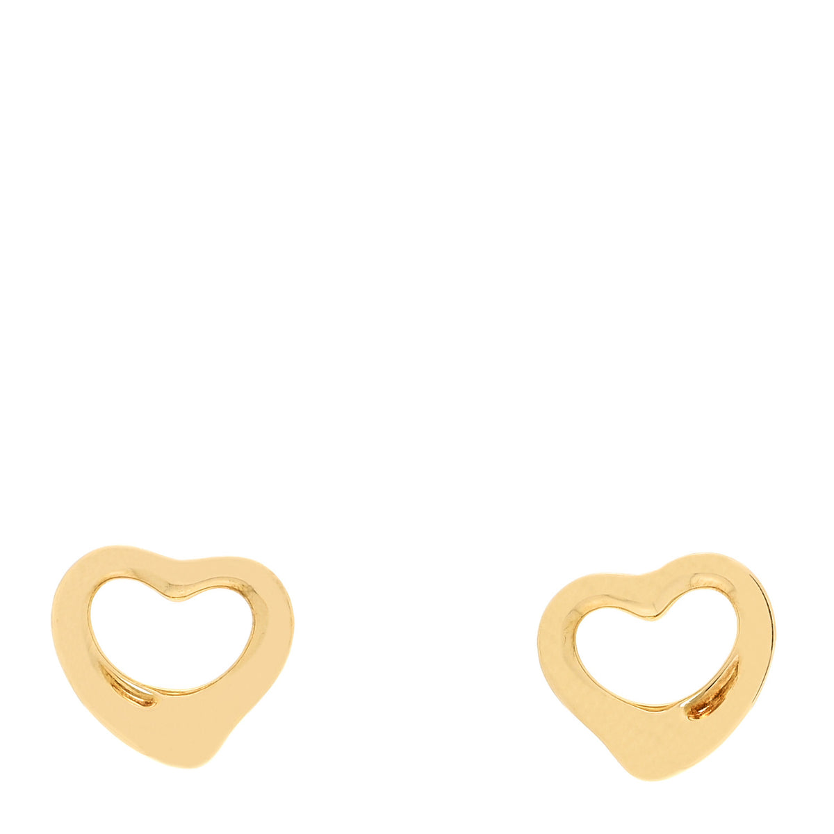 Tiffany 18K Yellow Gold 11mm Elsa Peretti Open Heart Earrings 1 of 4