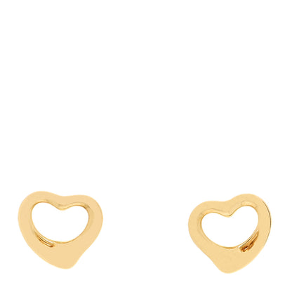 Tiffany 18K Yellow Gold 11mm Elsa Peretti Open Heart Earrings 1 of 4