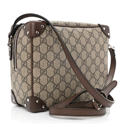Gucci GG Supreme Monogram Textured Calfskin Square Messenger Bag Beige Ebony New Acero 3 of 10