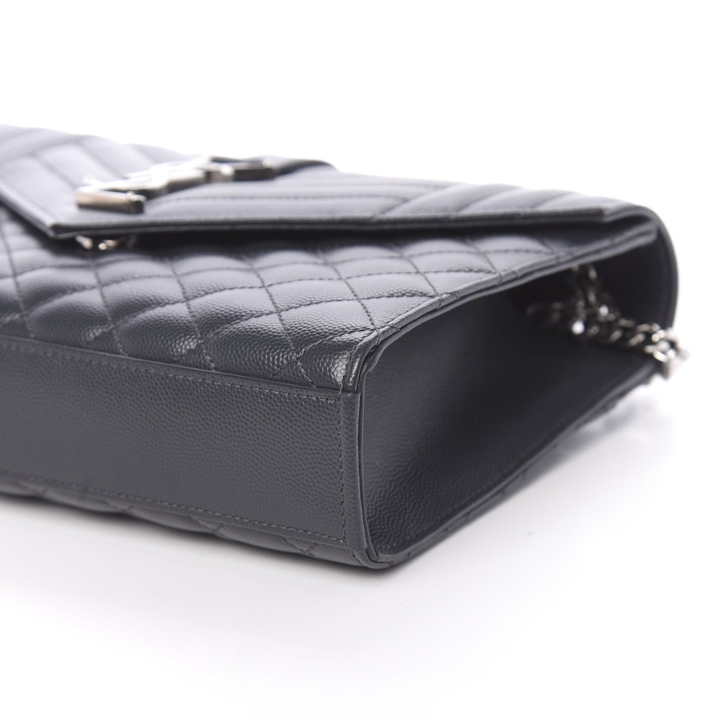 Grain De Poudre Textured Mixed Matelasse Medium Triquilt Monogram Satchel Earth