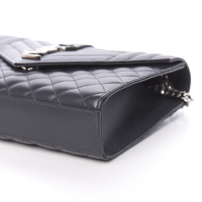 Saint Laurent Grain De Poudre Textured Mixed Matelasse Medium Triquilt Monogram Satchel Earth 8 of 9