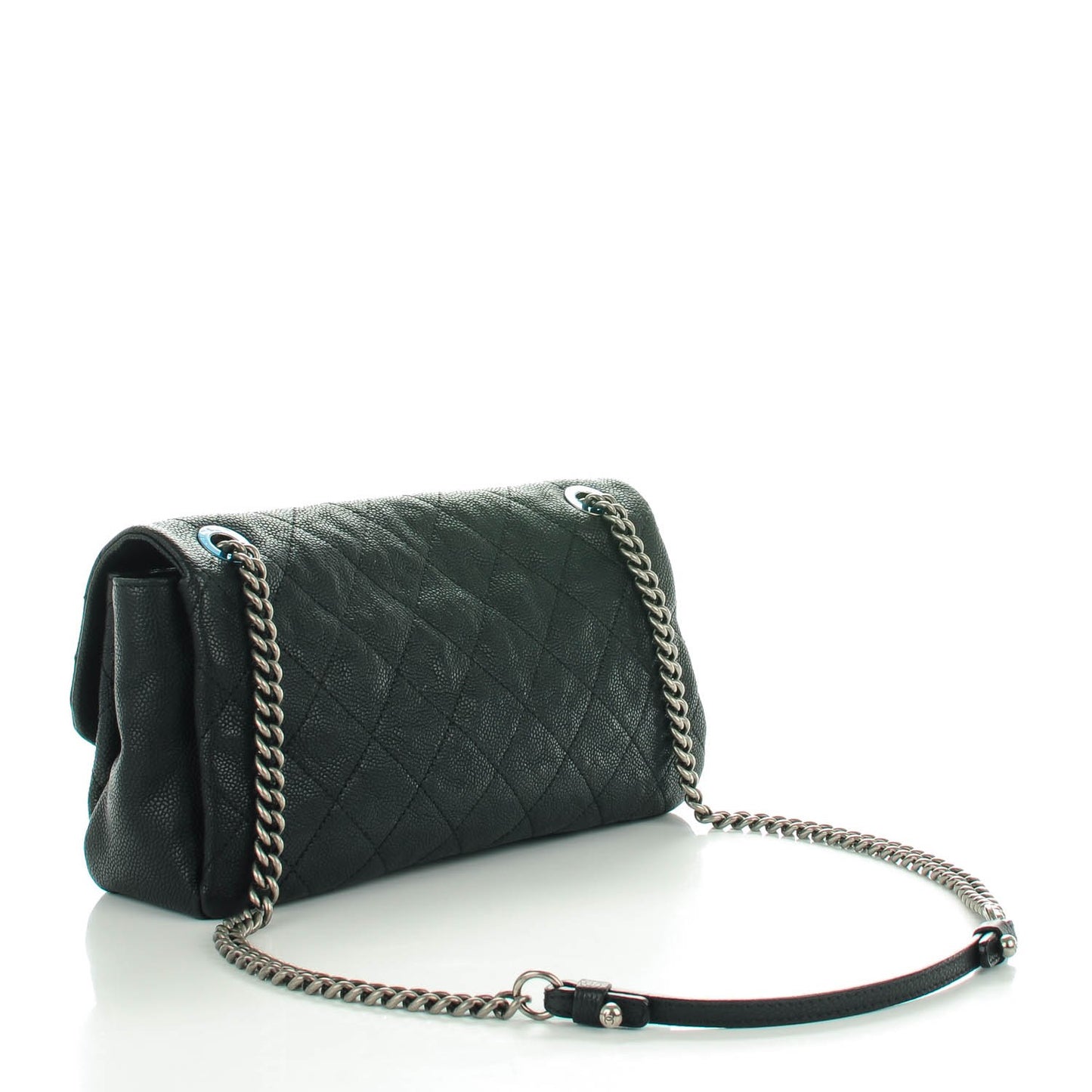 Caviar Quilted Medium Simply CC Flap Black