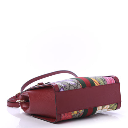 Gucci GG Supreme Monogram Flora Web Small Ophidia Tote Bag Red 4 of 11