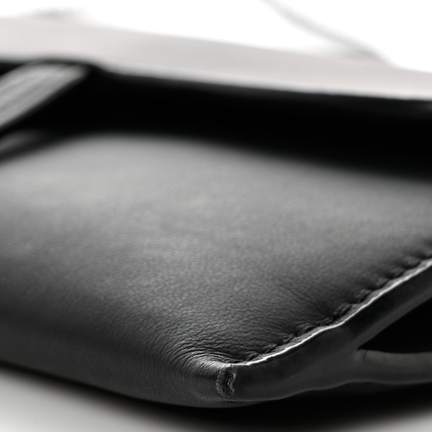 Christian Dior Ultra Matte Calfskin Saddle Chain Wallet Pouch Black 12 of 12