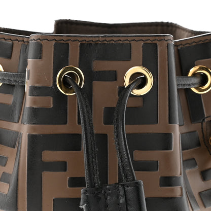 Fendi Vitello Liberty F is Fendi Bi-Color FF 1974 Embossed Mini Mon Tresor Bucket Bag Maya Black 8 of 11
