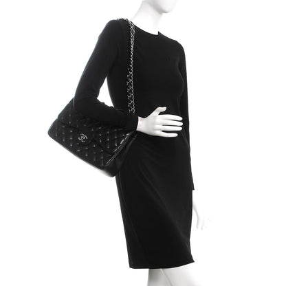 Chanel Lambskin Quilted Jumbo Double Flap Black 3 of 15