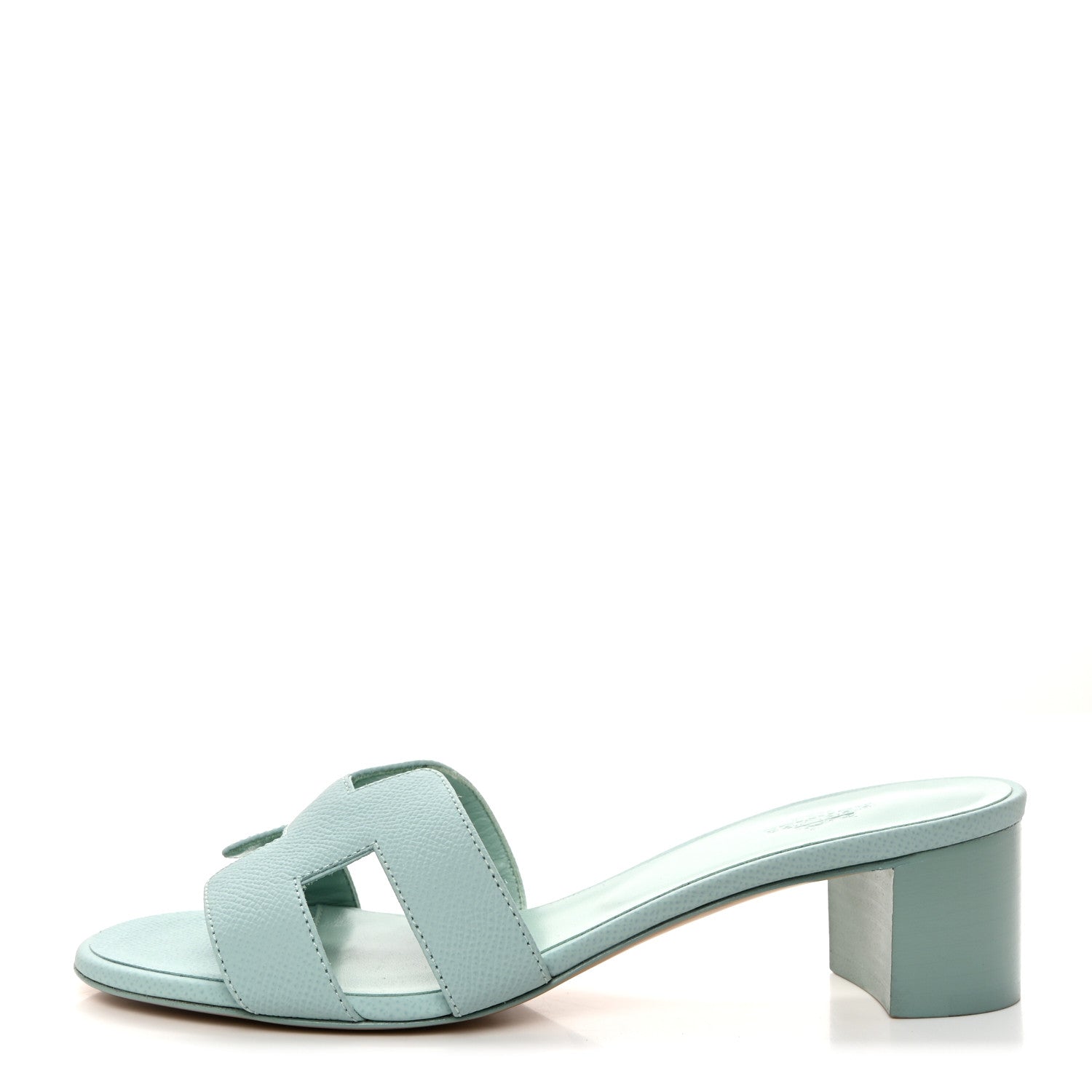 Hermes Epsom Oasis Sandals 37.5 Vert Embrun 1 of 9