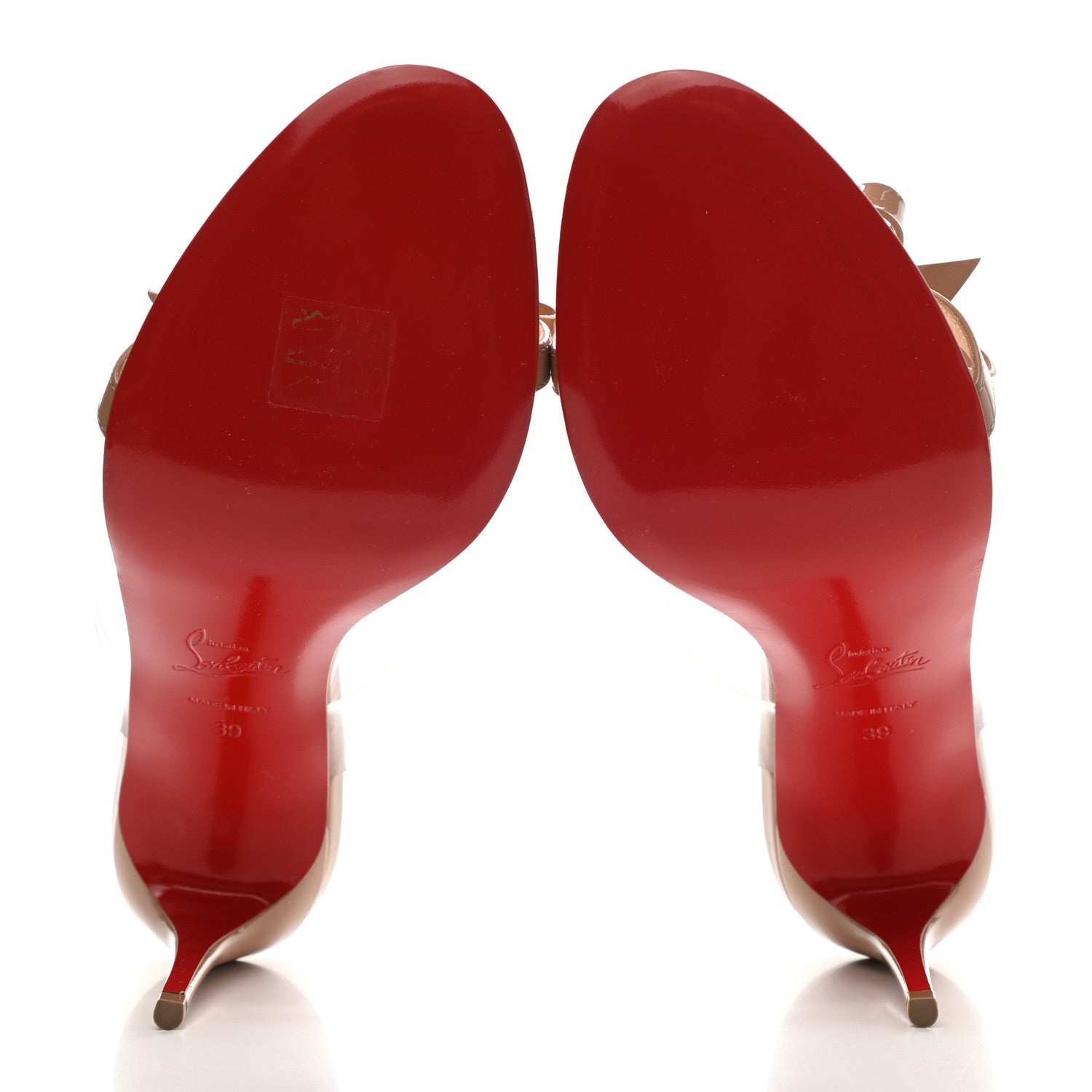 Christian Louboutin Patent PVC Just Nodo 85 Slide Sandals 39 Nude 5 of 10