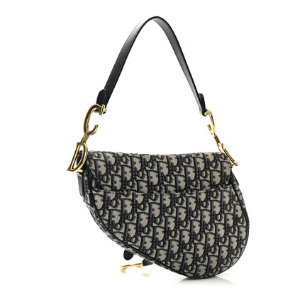 Christian Dior Oblique Saddle Bag Blue 3 of 12