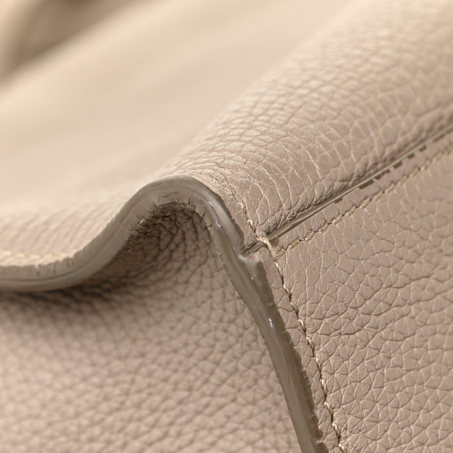 Supple Grained Calfskin Medium Big Bag Light Taupe