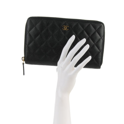 Chanel Caviar Quilted Large Zip Around Organizer Wallet Black 2 of 8