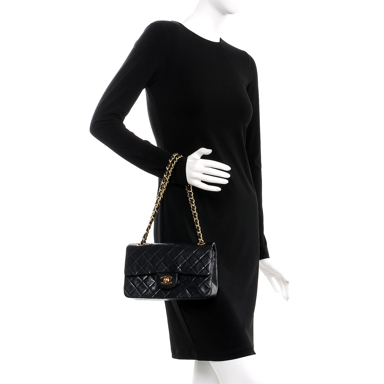 Chanel Lambskin Quilted Small Double Flap Black 3 of 12