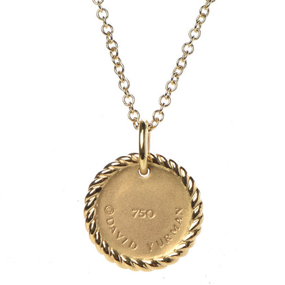 David Yurman 18K Yellow Gold Diamond Heart Arrow Charm Pendant Necklace 5 of 7