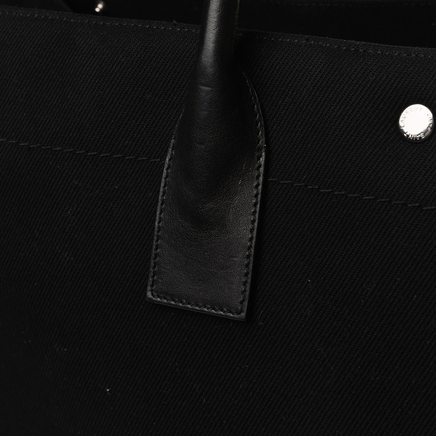Saint Laurent Linen Calfskin Rive Gauche Tote Black 14 of 18