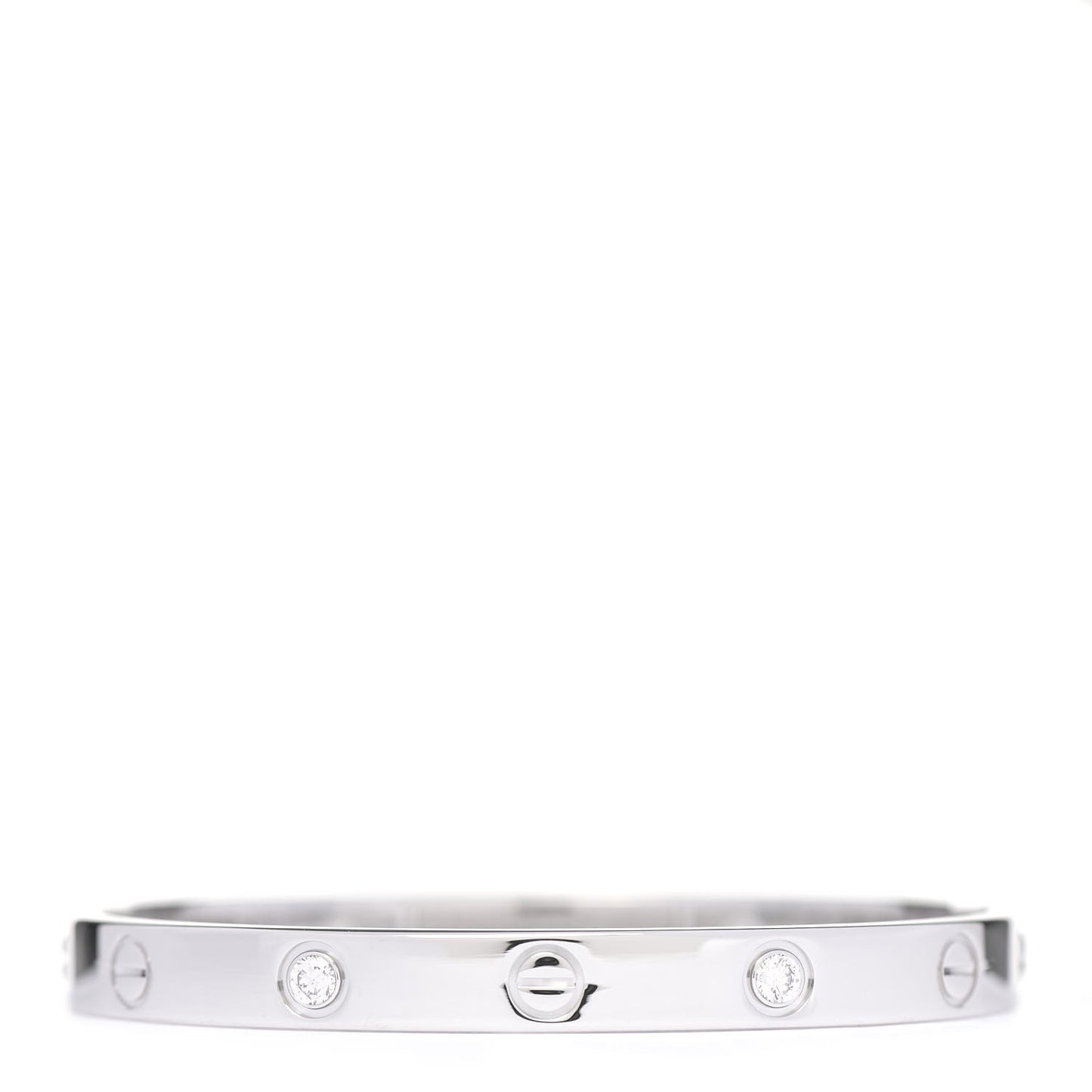 18K White Gold 4 Diamond LOVE Bracelet 16
