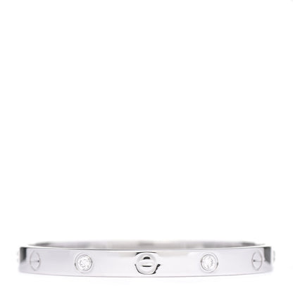 Cartier 18K White Gold 4 Diamond LOVE Bracelet 16 2 of 5